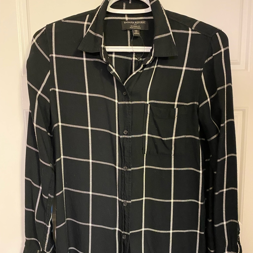🖤NWOT 🖤Banana Republic Boyfriend Fit Plaid Shirt